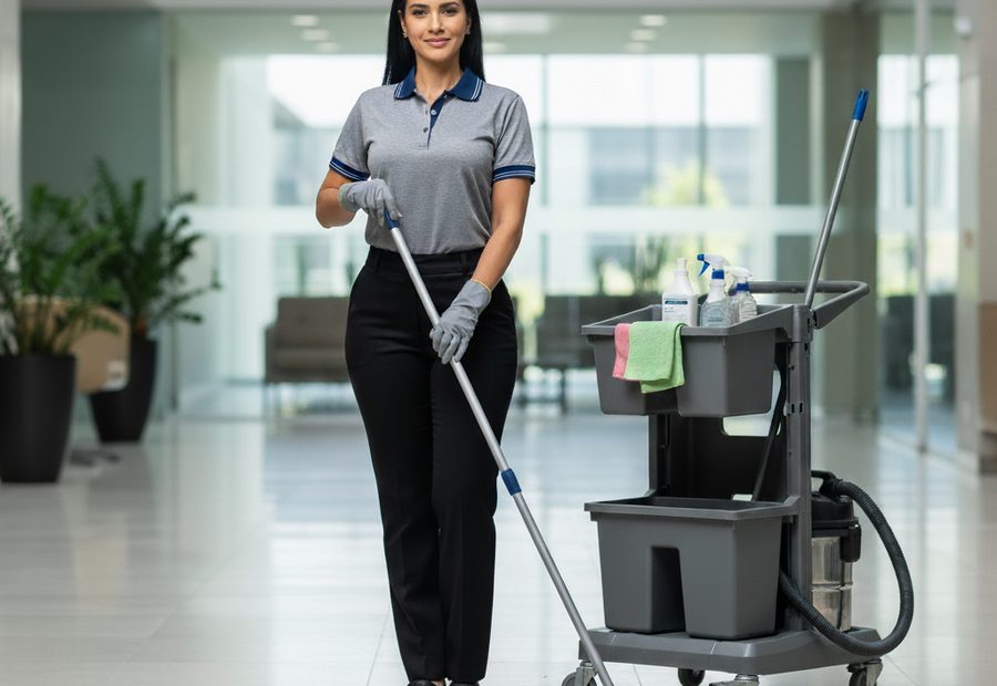 Profissional de conservação e limpeza da Caiafa Facilities